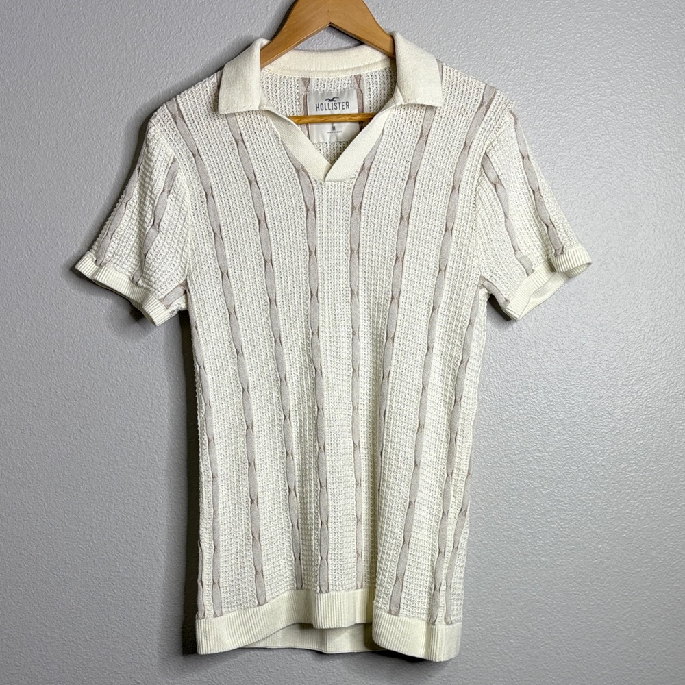 Hollister knit sweater polo shirt sleeve collar shirt M